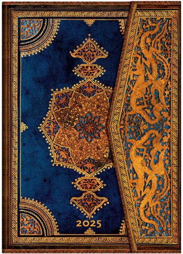 Paperblanks Safavid Indigo Midi | Week-at-a-Time 2025 Diary VSO