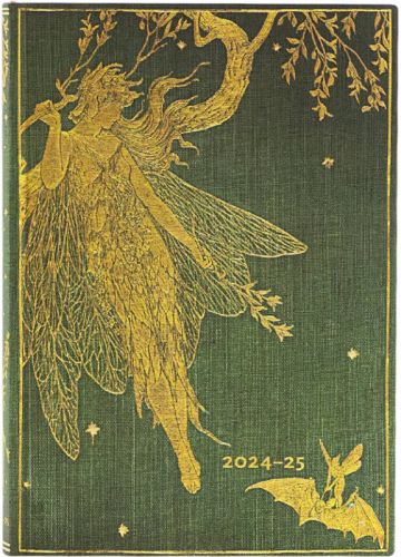 2024-2025 18-Month Paperblanks Diary Olive Fairy Flexi Midi HOR | Week-at-a-Time Jul24-Dec25.