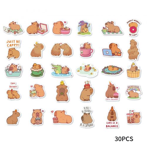 Stickers - Box - Cute Capybara - (30pcs) (NEW)