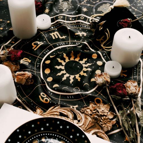 Zodiac Tarot Altar Scarf Black (OOS)